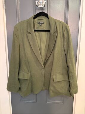 INC international Concepts Green Single-Button Blazer